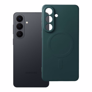 Silikoninis magnetinis dėklas telefonui, suderinamas su MagSafe, skirtas SAMSUNG S26 Edge, tamsiai žalias