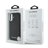 Karl Lagerfeld FW Metal Plate MagSafe iPhone 16 dėklas - juodas