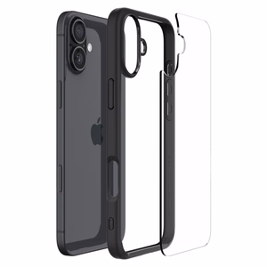Spigen Ultra Hybrid dėklas iPhone 16 – matinė juoda
