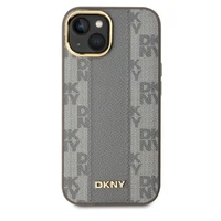 DKNY Odinis languotas mono raštas magnetinis iPhone 15 dėklas - smėlinis