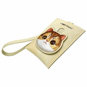 Nimmy Big Eyed Pet 2.0 Katė 3-in-1 Rinkinys: Dėklas telefonui + Piniginė + Sekimo įrenginio dėklas - smėlinas (m)