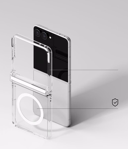 Ringke Fusion Flap Magnetic MagSafe dėklas, skirtas Samsung Galaxy Z Flip 8 – skaidrus