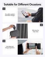 VEGER išorinė baterija 5000 mAh su įmontuotu jungtimi Lightning PlugOn PD QC3.0 3A 20W W0558P juoda