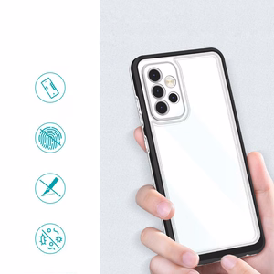 Clear 3in1 dėklas telefonui Samsung Galaxy A73 rėmelio gelis juoda