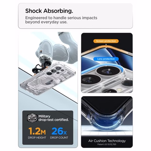 Spigen Ultra Hybrid Mag MagSafe Dėklas for Samsung Galaxy S26 Ultra Zero One - Clear and baltas