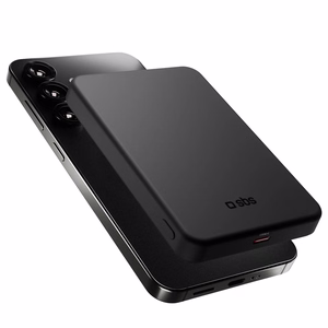 SBS Mag Power Qi2 5000 mAh išorinė baterija suderinama su MagSafe - juoda