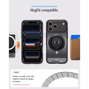 Spigen Ultra Hybrid MagSafe dėklas, skirtas iPhone 17 Pro Max / 18 Pro Max, klasikinės juodos spalvos