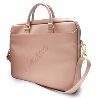Guess Saffiano Script 16" Nešiojamojo kompiuterio dėklas rožinis