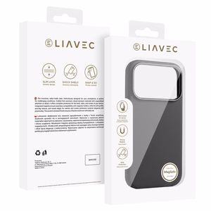 Liavec Silky dėklas su metaliniu kameros rėmeliu, skirtas Iphone 17 Pro Max juodas