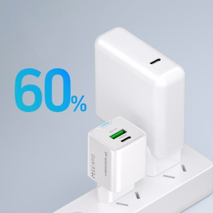Wozinsky WWC-35W GaN USB-A + USB-C tinklo įkroviklis - baltas