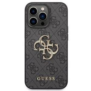 Guess 4G Big Metal Logo dėklas telefonui iPhone 14 Pro - pilkas