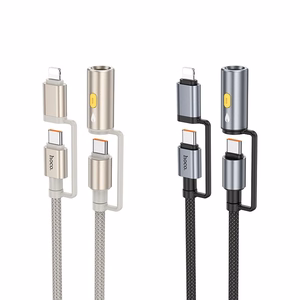 Laidas All-in-one USB C / Lightning į USB C / Automobilinė cigarečių degiklė Hoco PD 3A 60W 1,2 m U138 juodas