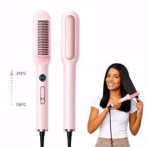 Wavytalk Sleek Sweep Hair Straightening Brush, Pink