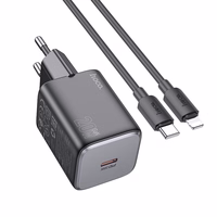 Įkroviklis Hoco USB-C QC PD 20W + kabelis USB-C į Lightning N40 juodas