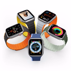 Магнитный ремешок для Apple Watch SE, 9, 8, 7, 6, 5, 4, 3, 2, 1 (41, 40, 38 mm) Dux Ducis (LD Version) - чёрно-жёлтый