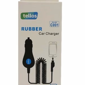 Automobilinis įkroviklis Tellos Rubber C001 iPhone 5/5S/SE/6/6S/7/7 Plus/8/8 Plus/X (1A) juodas