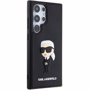 Karl Lagerfeld 3D guminis Ikonik dėklas telefonui Samsung Galaxy S24 Ultra - juodas