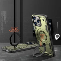 Hybrid Armor Trendy dėklas telefonui su MagSafe iPhone 16 Pro Max - žalias