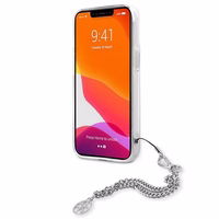 Guess GUHCP13SKPESI iPhone 13 mini 5.4" sidabrinis kietasis dėklas Peony Chain kolekcija