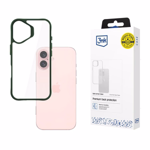 3mk Satin Armor dėklas telefonui Green Apple iPhone 16 – skaidrus