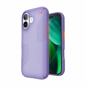 Speck Presidio Lux Grip MagSafe dėklas, skirtas iPhone 17, „Purple Fade / Magic Purple / New Poppy“ spalvos