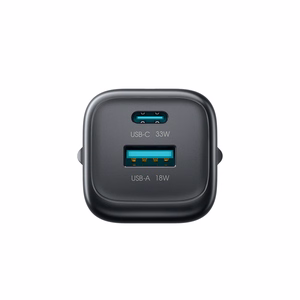 Joyroom JR-TG7 33W USB-A + USB-C sieninis įkroviklis su 60W USB-C į USB-C 1m laidu juodas