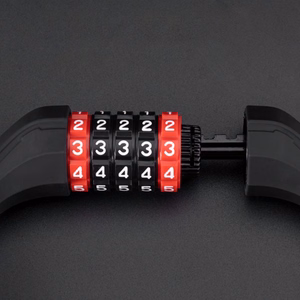 Rockbros RKS507 dviračio spyna su 5 skaitmenų kodu, plieniniu lynu, 180 cm - juoda