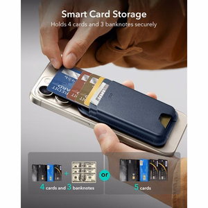 ESR Classic su RFID apsauga magnetinis „MagSafe“ kortelių dėklas telefonui – tamsiai mėlynas