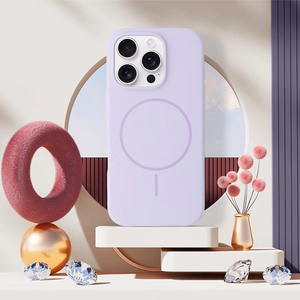 Magsafe plonas silikoninis dėklas Iphone 15 Pro Max violetinis