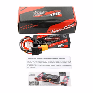 „Lipo Gens ace G-Tech“ 1100 mAh, 11,1 V, 3S1P, 60C, GRP-76 kietuoju korpusu akumuliatorius su XT60 jungtimi