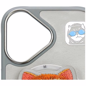 AmazingThing Nimmy Glasses Cool Cat MagSafe dėklas telefonui iPhone 16 – pilkas