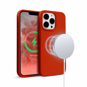 Crong Color Cover Magnetic dėklas, skirtas iPhone 13 Pro Max, suderinamas su MagSafe, raudonas