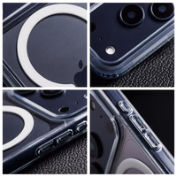 "iPhone 17" dėklas "Forcell F-Protect Clear Hybrid Premium", suderinamas su "Magsafe", skaidrus