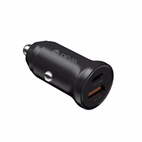 "Devia" automobilinis įkroviklis Smart Mini PD QC 3.0 30W 1x USB 1x USB-C baltas