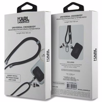 KARL LAGERFELD laikrodžio dirželis KLUCNMSCKIK (Crossbody Cord Ikonik) juodas