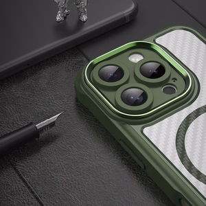 Leading Series Magnetinis silikoninis dėklas telefonui iPhone 16 Pro - žalia