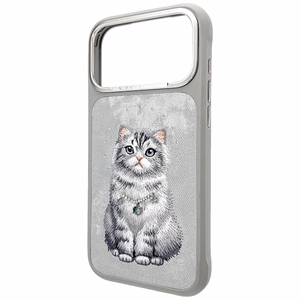 Nimmy Lucky Fashion Cat MagSafe dėklas iPhone 17 Pro pilkas