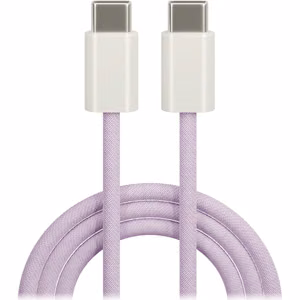 Maxlife MXUC-06 kabel USB-C - USB-C 1,0 m 20W violetinis neilons