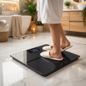 Bathroom scale ADLER AD 8194s STRIPES rechargeable USB-C Black