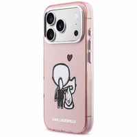 Karl Lagerfeld Karl & Choupette Back MagSafe Dėklas for iPhone 17 Pro - rožinis