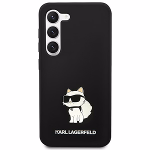 Karl Lagerfeld silikoninis Choupette dėklas telefonui Samsung Galaxy S24+ - juodas