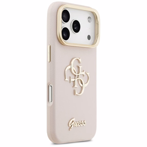 GUESS dėklas telefonui IPHONE 17 Pro GUHCP17LPCS4GSP (Grained PU Big 4G & Stand Camera) rožinė