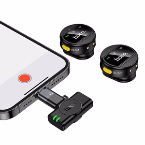 Wireless microphones 2in1 Lightning / USB C Hoco L22 black