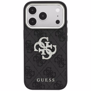 Guess 4G & Big Strass Logo dėklas, skirtas iPhone 18 Pro / 17 Pro – juodas