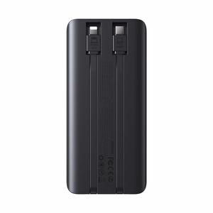 Joyroom JR-PBF19 22.5W 10000mAh išorinė baterija su dviem įmontuotais kabeliais - juoda
