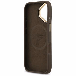 Guess 4G Logo Plate MagSafe чехол iPhone 17 коричневый