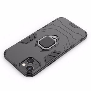 Ring Armor dėklas telefonui iPhone 14 Pro Max šarvuotas dangtelis su magnetiniu laikikliu ir žiedu juodas
