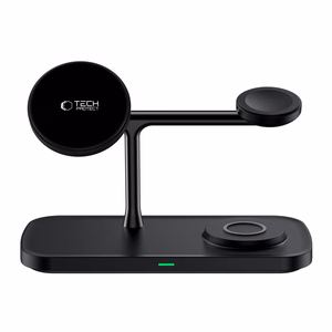 Tech-Protect QI15W-A45 3in1 belaidis įkroviklis su MagSafe Apple įrenginiams - juodas