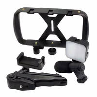 Selfie lazda (f) su belaidžiu nuotolinio valdymu tripodu su LED ir mikrofonu tiesioginei transliacijai TL-49T - juoda