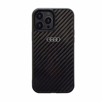Audi Anglies pluošto iPhone 14 Pro 6.1" juodas/juodas kietas dėklas AU-TPUPCIP14P-R8/D2-BK